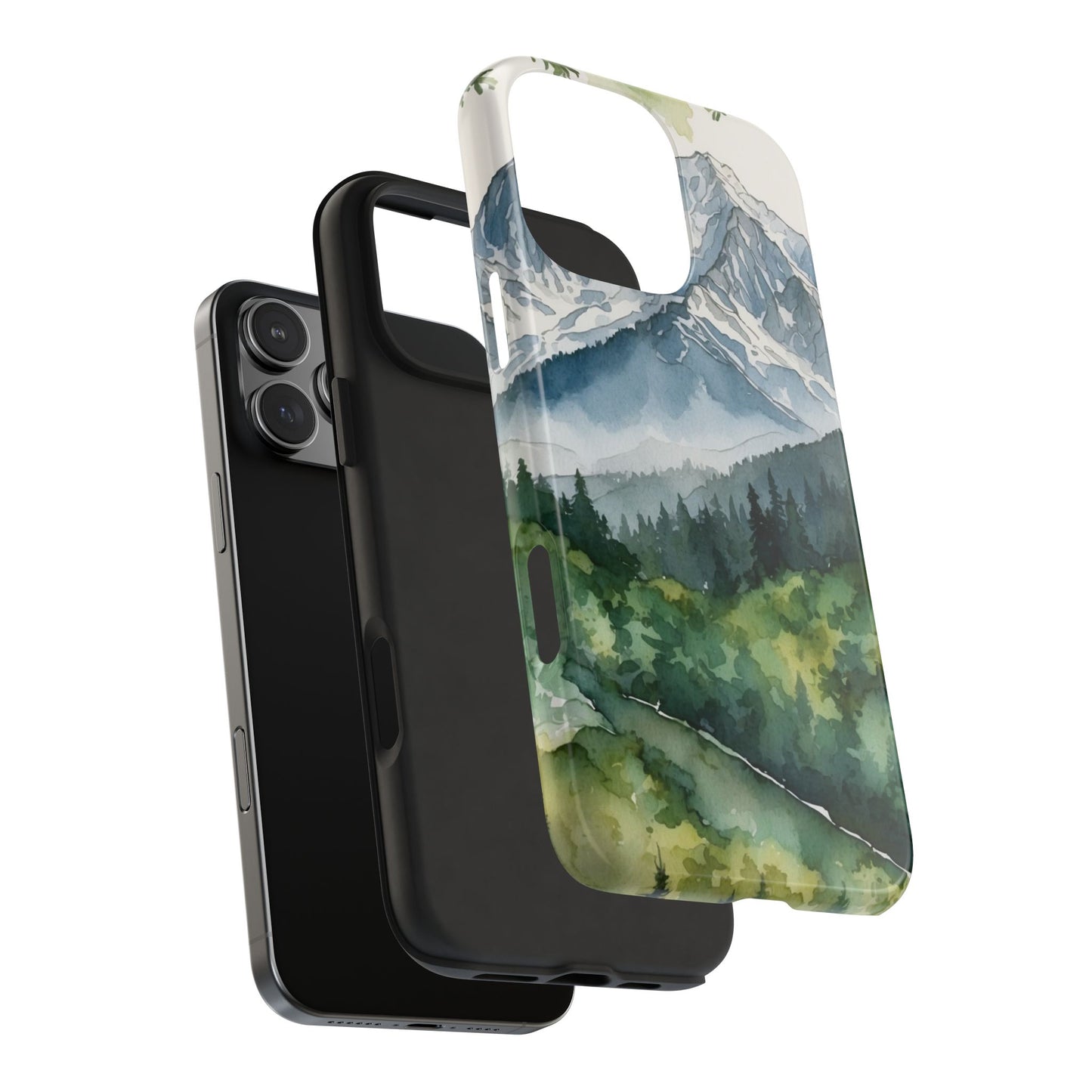 Watercolor Alpine Mountainscape - iPhone Case