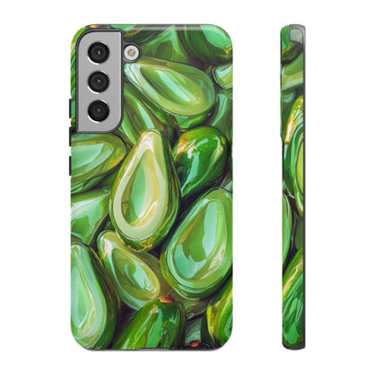 Glossy Avocado Samsung Galaxy  Case – Sleek Green 3D Fruit Design, Durable and Stylish