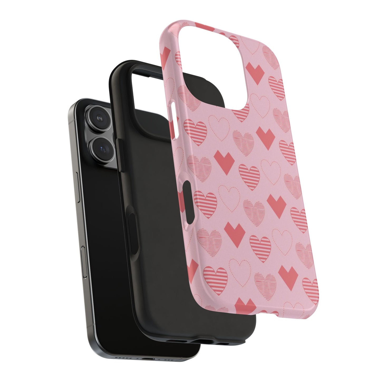 Striped Hearts iPhone Case