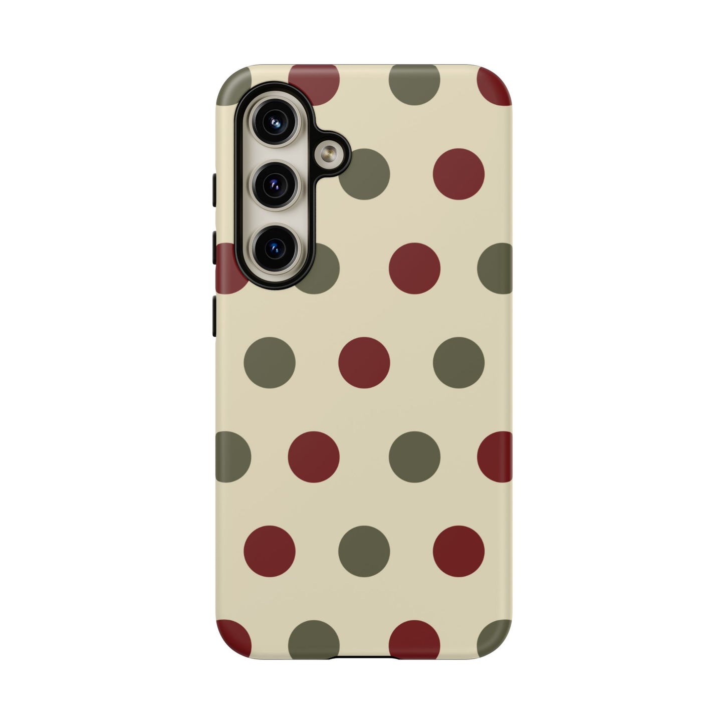 Red & Green Polka Dots on Cream – Samsung Galaxy Case