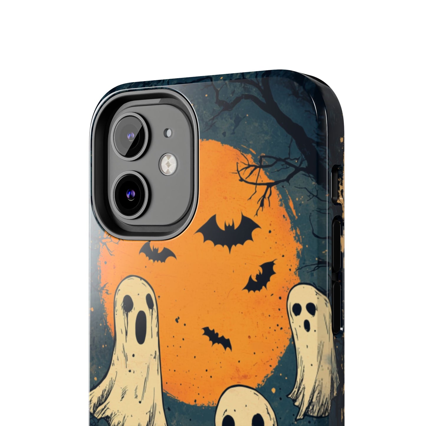 Haunted Ghosts & Full Moon iPhone Case – Spooky Halloween Design