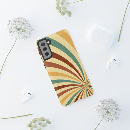 Earthy Retro Swirl Samsung Galaxy Case – Dual-Layer Protection with 70s-Inspired Earth Tones