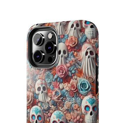 Day of the Dead Floral Skull iPhone Case - Colorful Protective Cover - Halloween Spooky Autumn Case