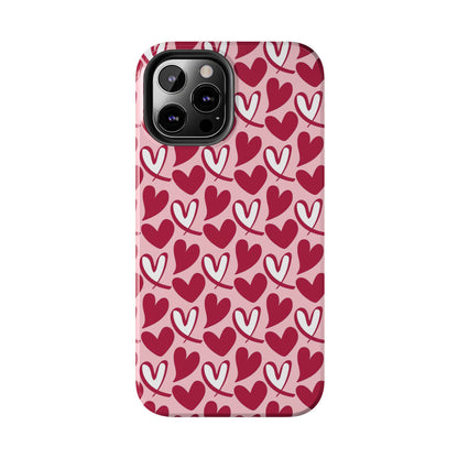 Hand-Drawn Hearts iPhone Case