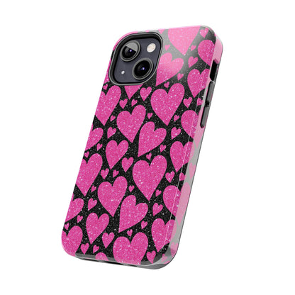 Glitter Hearts iPhone Case