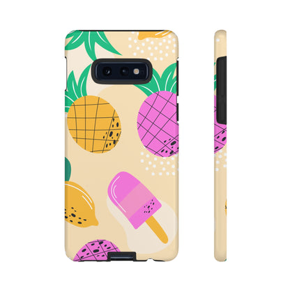 Tropical Pop Samsung Galaxy Case – Fun Pineapple & Lemon Design with Vibrant Summery Colors