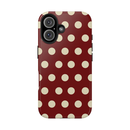 Classic Red & Cream Polka Dots - iPhone Case