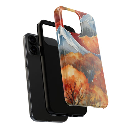 Autumn Mountain Forest Watercolor - iPhone Case