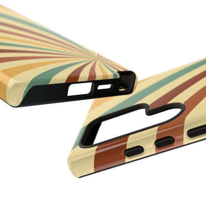 Earthy Retro Swirl Samsung Galaxy Case – Dual-Layer Protection with 70s-Inspired Earth Tones