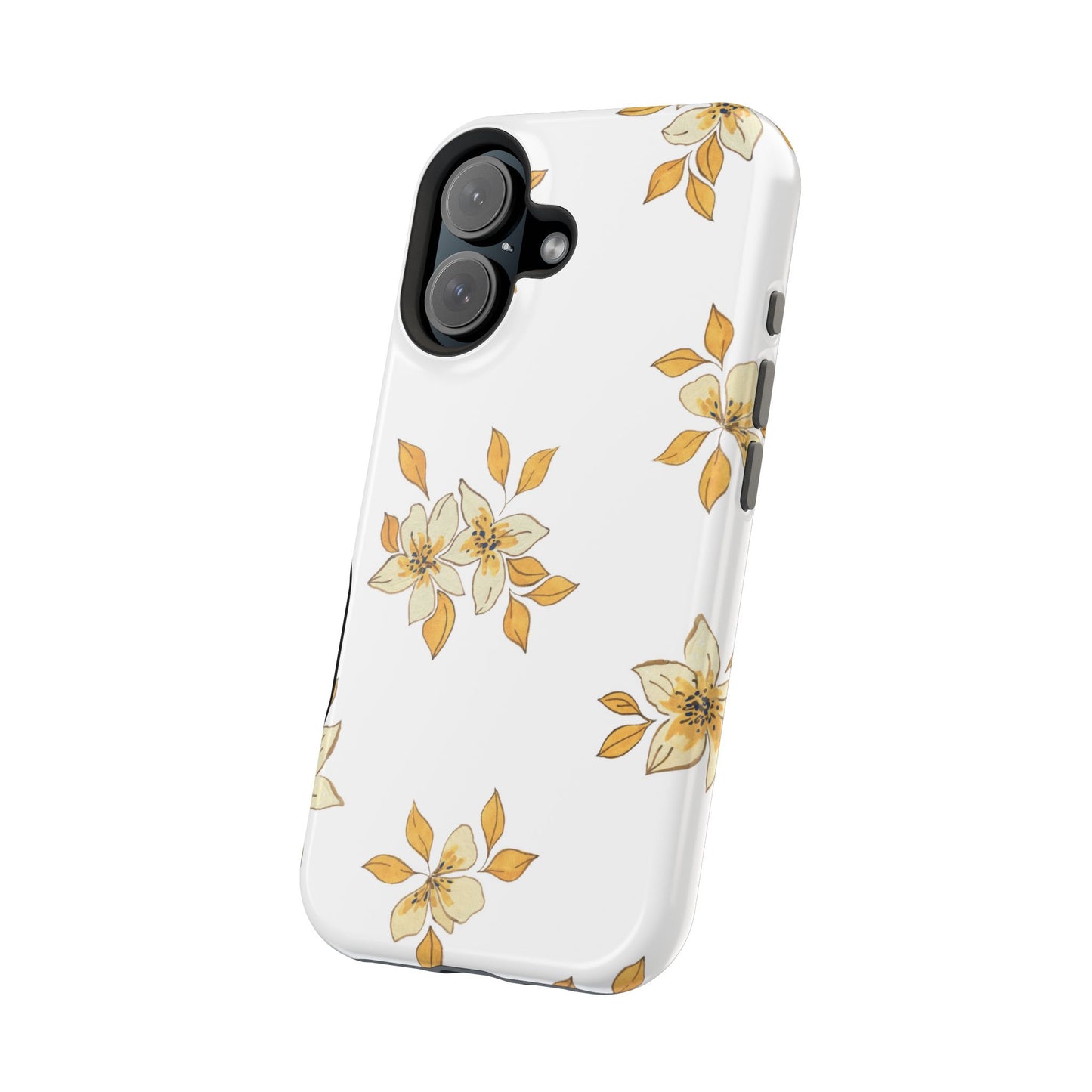 Delicate Yellow Blossom MagSafe iPhone Case – Minimalist Floral Design with Matte Finish