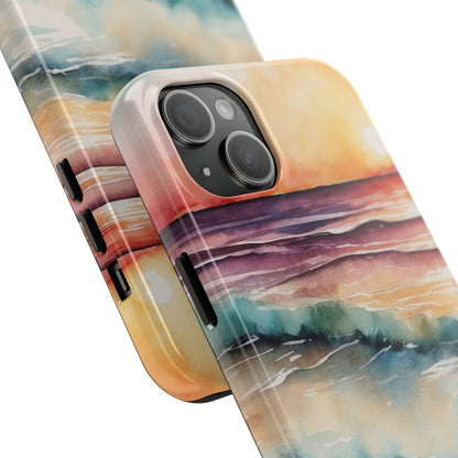 Sunset Waves iPhone Case – Vibrant Watercolor Design