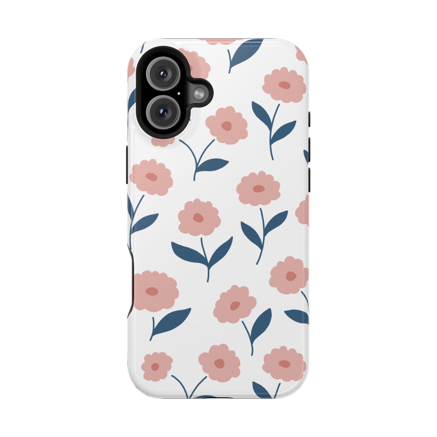 Playful Pink Floral Tough MagSafe  iPhone Case – Soft Pastel Design, Slim & Shockproof