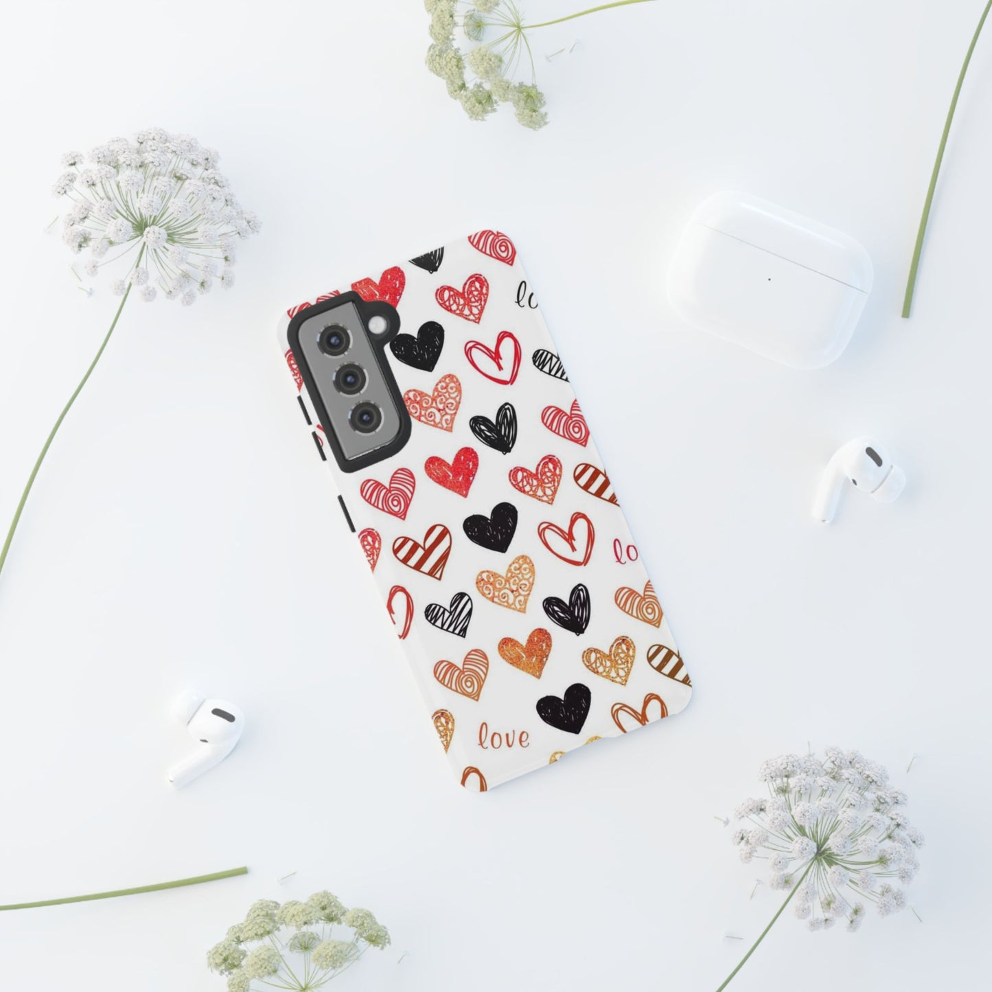 Samsung Galaxy Case: Hand-Drawn Hearts & Love