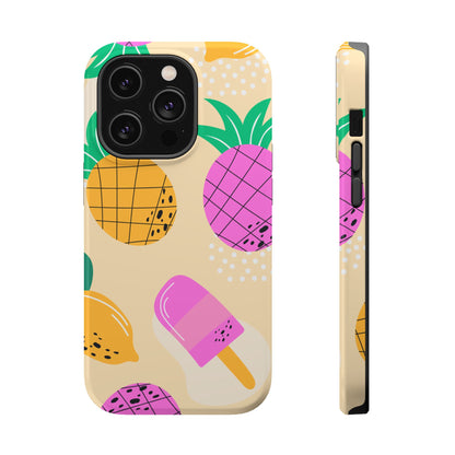 Tropical Pop MagSafe iPhone Case – Fun Pineapple & Lemon Design with Vibrant Summery Colors