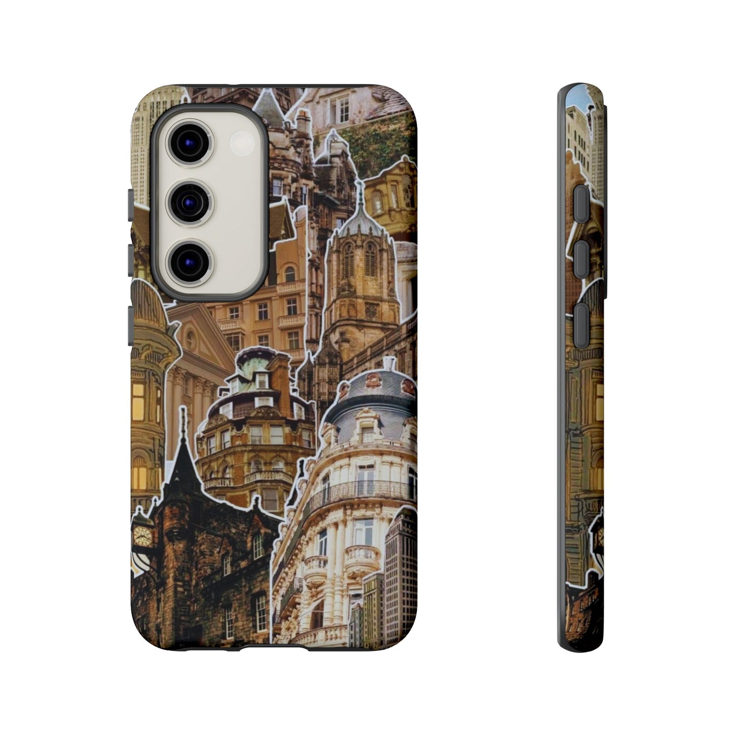 Vintage Architectural Collage Samsung Galaxy Case – Tough Dual-Layer Protection with Matte Finish