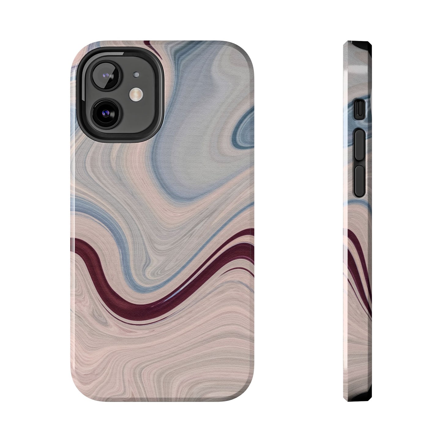 Marble Swirl Elegance – iPhone Case with Blue & Pink Abstract Art