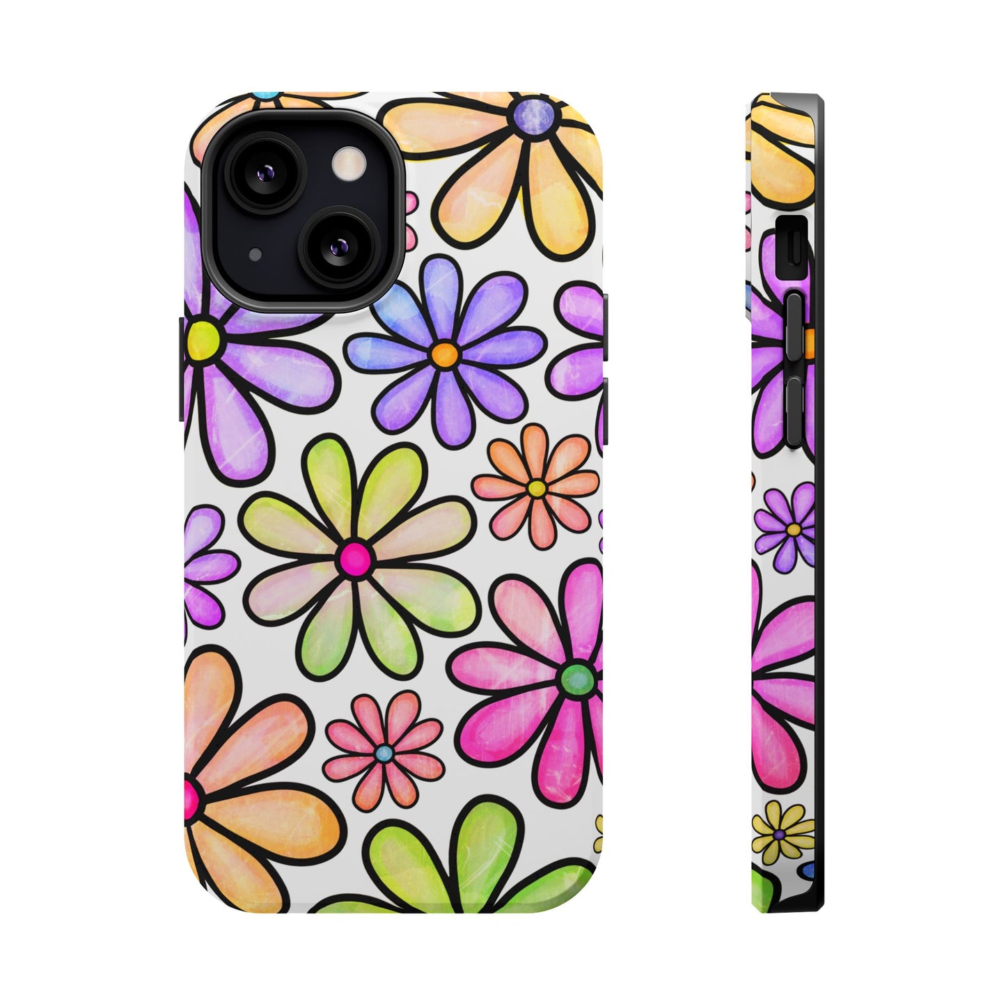 Pastel Daisy Dream MagSafe iPhone Case – Slim Profile, Glossy Finish