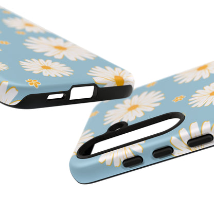 Bright Daisy Samsung Galaxy Case – Light Blue Background, Shockproof and Slim Design - BOGO Cases