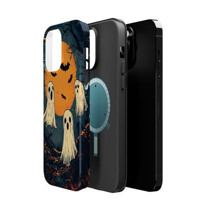 Haunted Ghosts & Full Moon MagSafe iPhone Case – Spooky Halloween Design