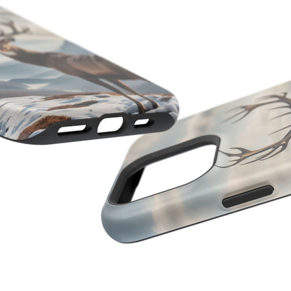 Alpine Majesty: Stag in Snow – MagSafe iPhone Case