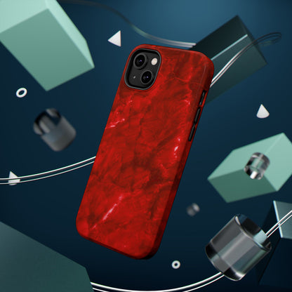 Bold Red Marble MagSafe iPhone Case – Luxe Design Meets Magnetic Precision