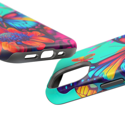 Vivid Butterfly & Floral Burst - MagSafe iPhone Case