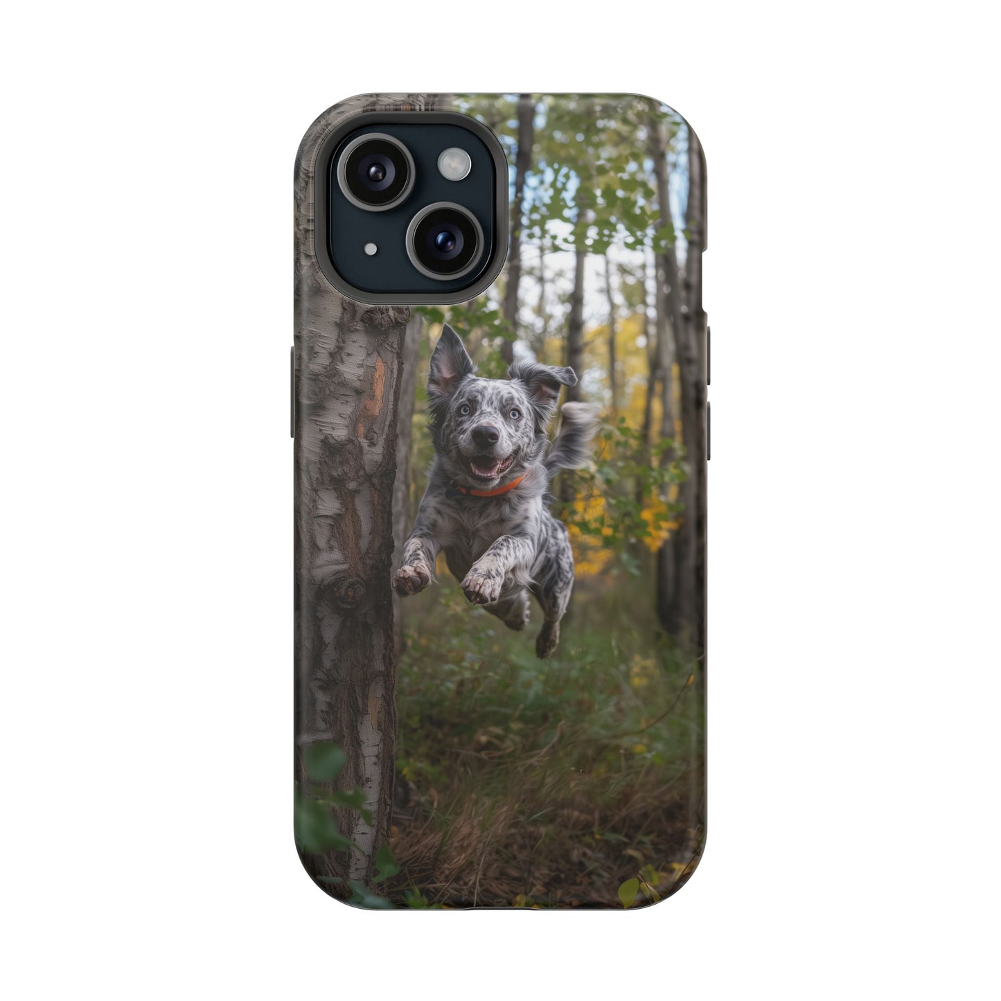 Happy Forest Dog MagSafe iPhone Case – Nature-Inspired Protective Cover