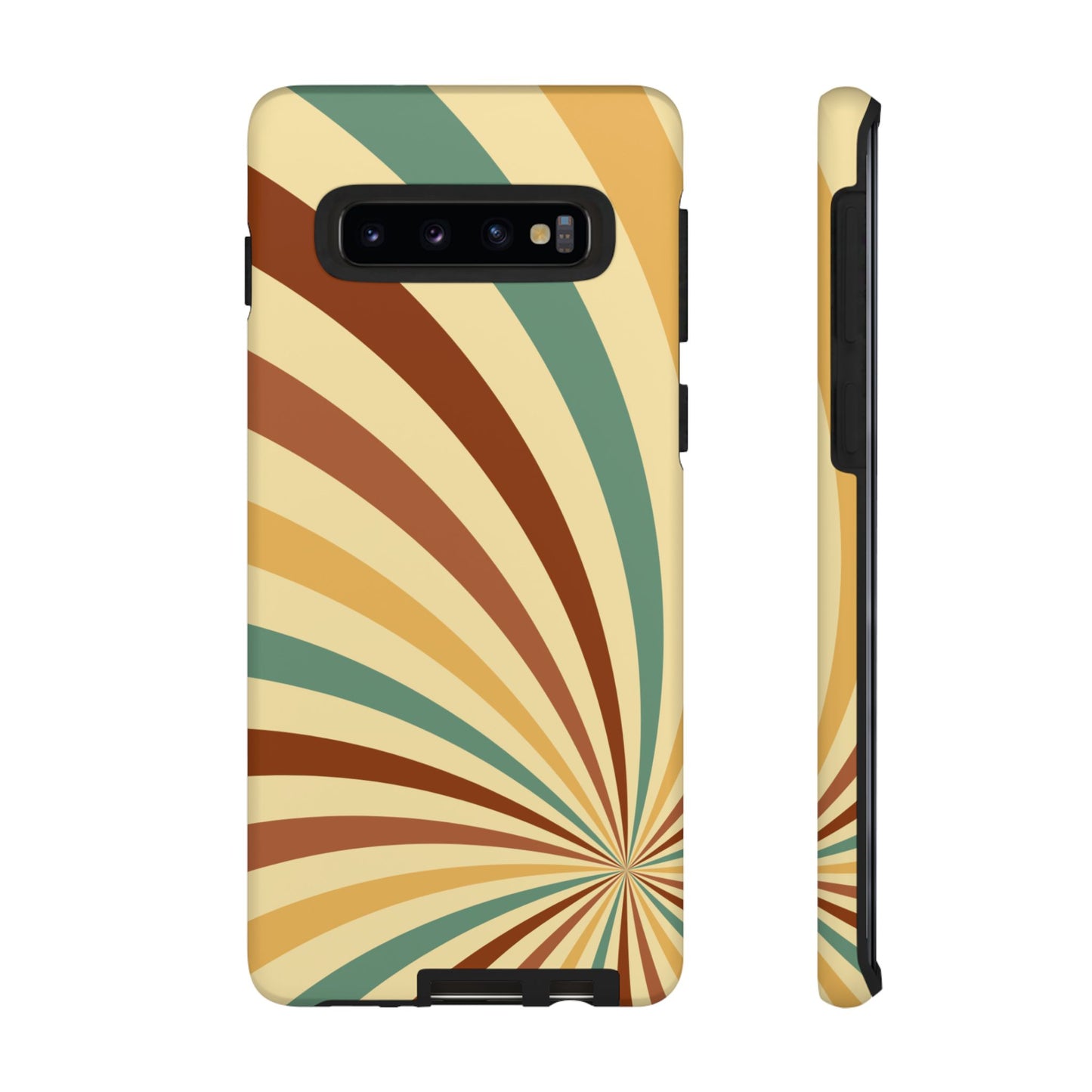 Earthy Retro Swirl Samsung Galaxy Case – Dual-Layer Protection with 70s-Inspired Earth Tones