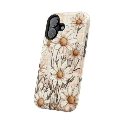 Pastel Daisy MagSafe iPhone Case - Elegant Floral Protective Cover