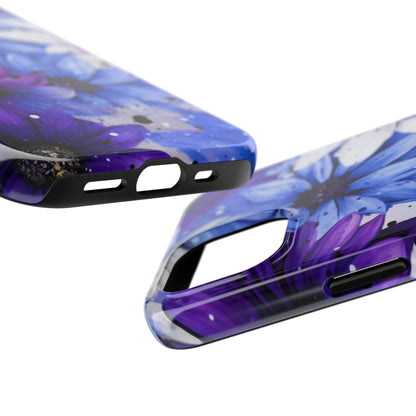 Vibrant Purple & Blue Floral Splash - iPhone Series Case