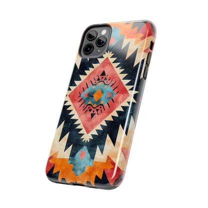 Bold Aztec Pattern Tough iPhone Case – Vibrant Geometric Design, Dual - Layer Protection - BOGO Cases