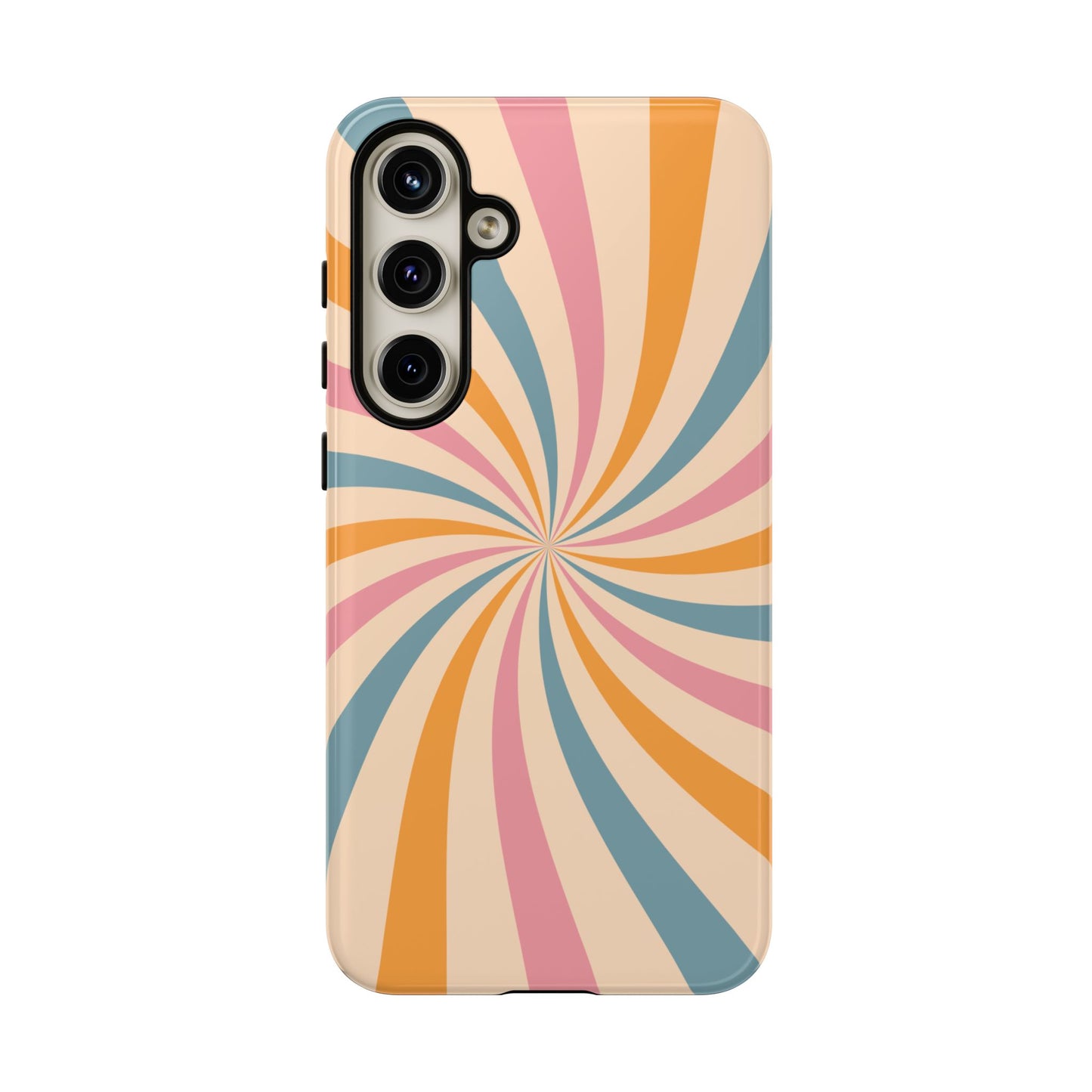 Retro Swirl Pattern Samsung Galaxy Case – Bold 70s Vibe in Pink, Orange, and Teal