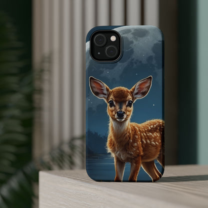 MagSafe-Compatible iPhone Case – Enchanted Fawn Under the Moonlit Sky