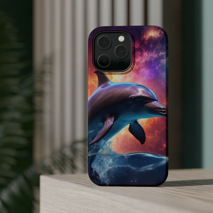 Cosmic Dolphin Galaxy Art - MagSafe-Compatible Case