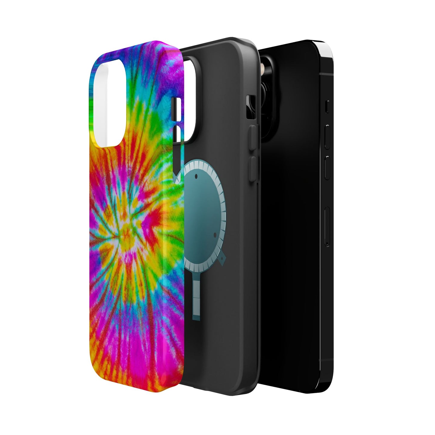 Rainbow Spiral Tie-Dye MagSafe Case – Vibrant Colors & Functionality