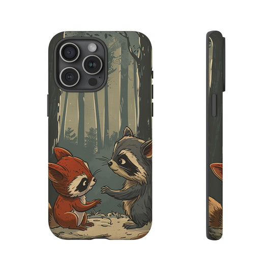 Whimsical Woodland Raccoons Phone Case