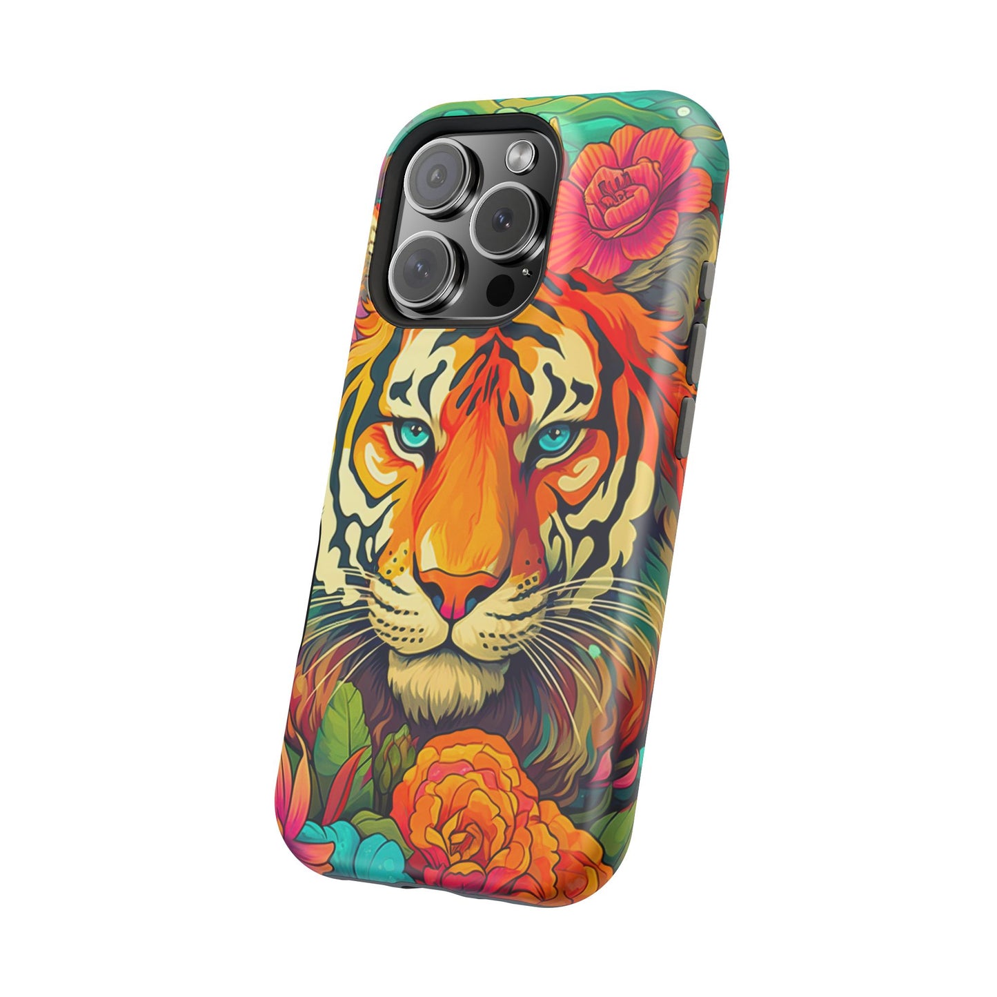 Fierce Rainbow Tiger Art - MagSafe iPhone Case