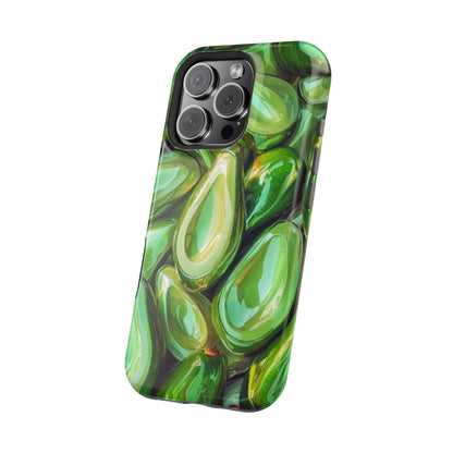 Glossy Avocado MagSafe iPhone Case – Sleek Green 3D Fruit Design, Durable and Stylish