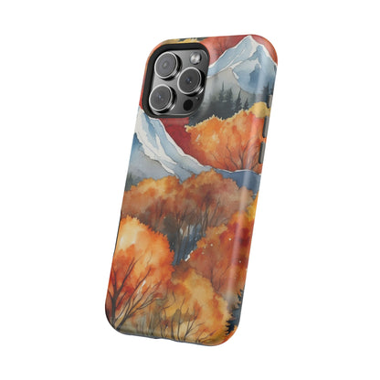 Autumn Mountain Forest Watercolor - MagSafe iPhone Case