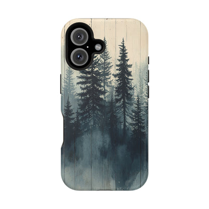 Misty Forest Wood MagSafe iPhone Case - Nature-Inspired Protective Cover