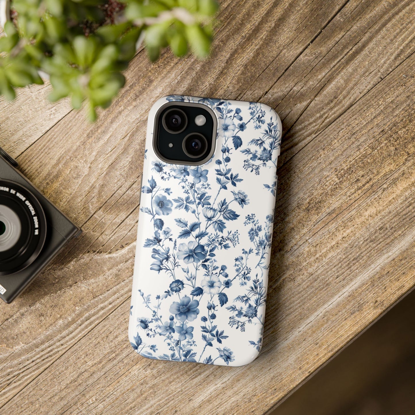 Enchanted Garden Blue Toile iPhone Case