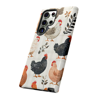 Samsung Galaxy Case: Vintage Chicken & Leaves – Farmhouse Style Case