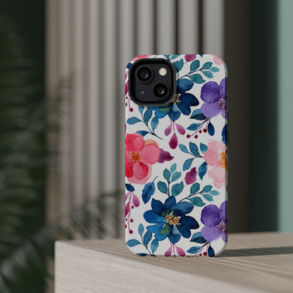 Mystic Bloom – MagSafe Case with Vibrant Watercolor Florals