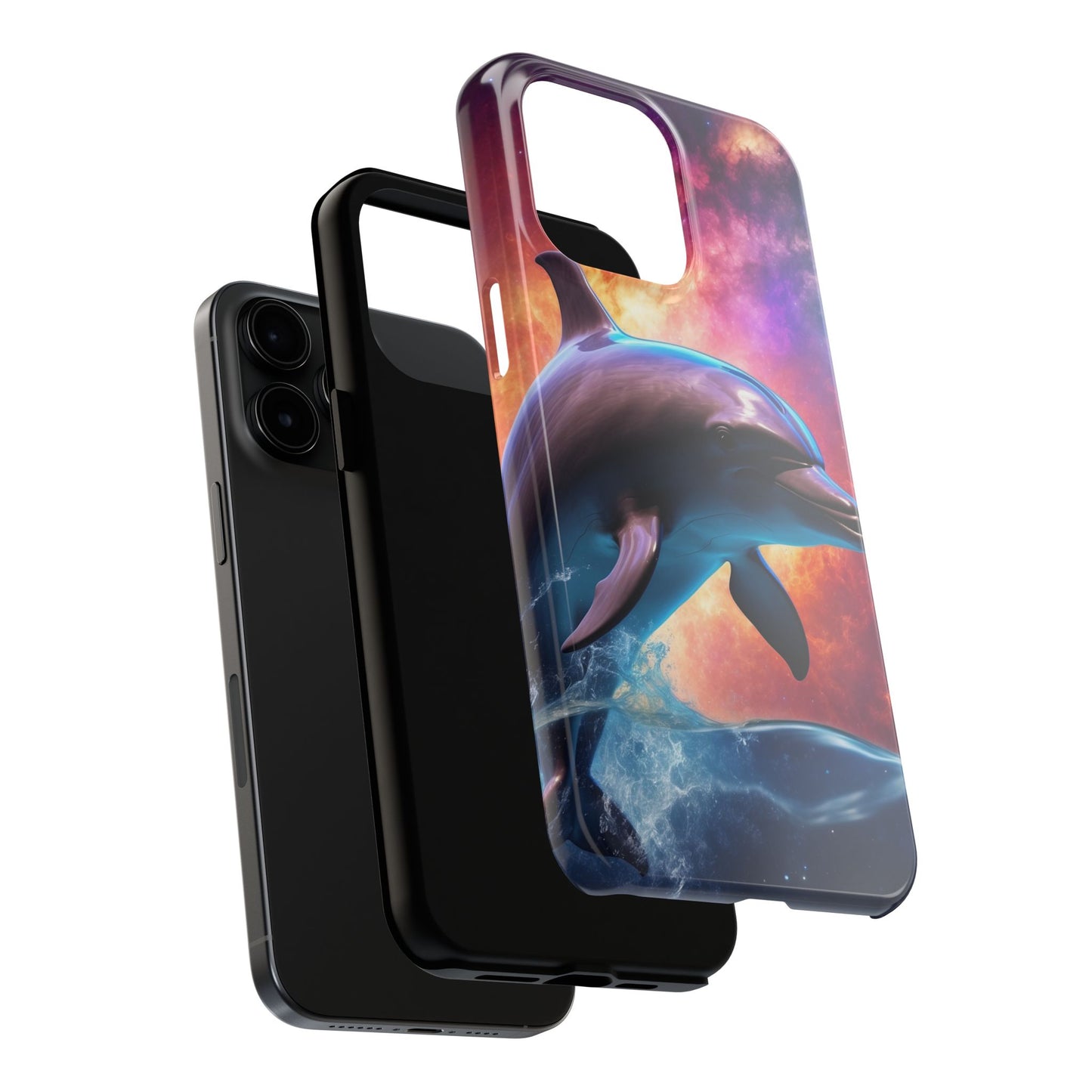 Cosmic Dolphin Galaxy Art - iPhone Case