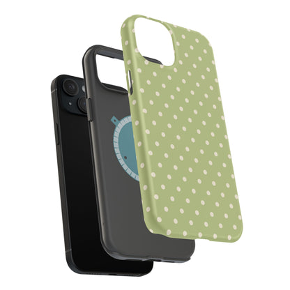 Sage Green Polka Dots – MagSafe iPhone Case