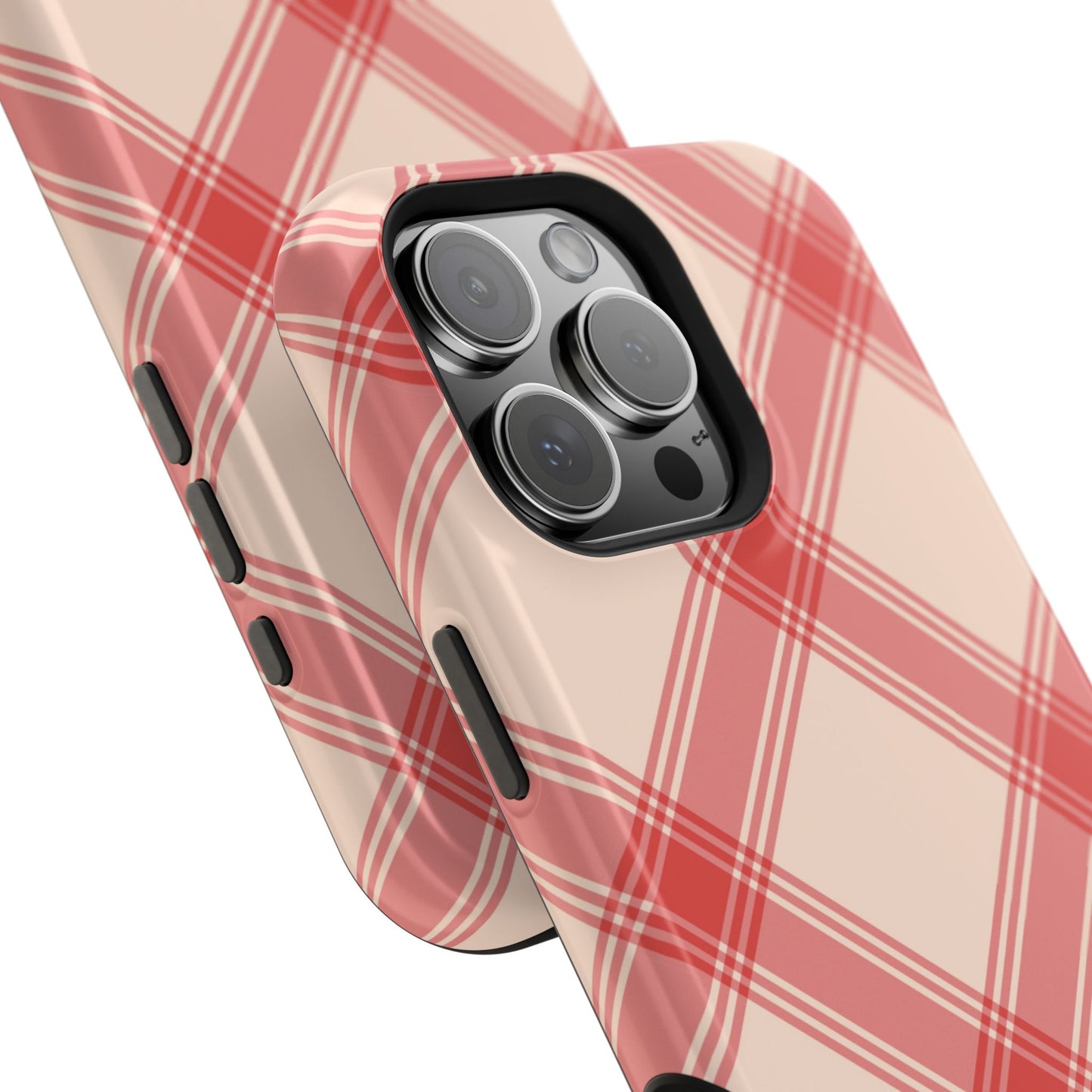 Soft Peachy Red Plaid MagSafe Case