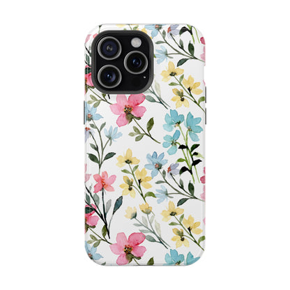 Watercolor Floral Bliss – MagSafe Case with Pastel Flower Design