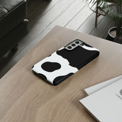 Bold Black and White Cow Print Tough Samsung Galaxy Case – Modern Animal Pattern with Dual-Layer Protection