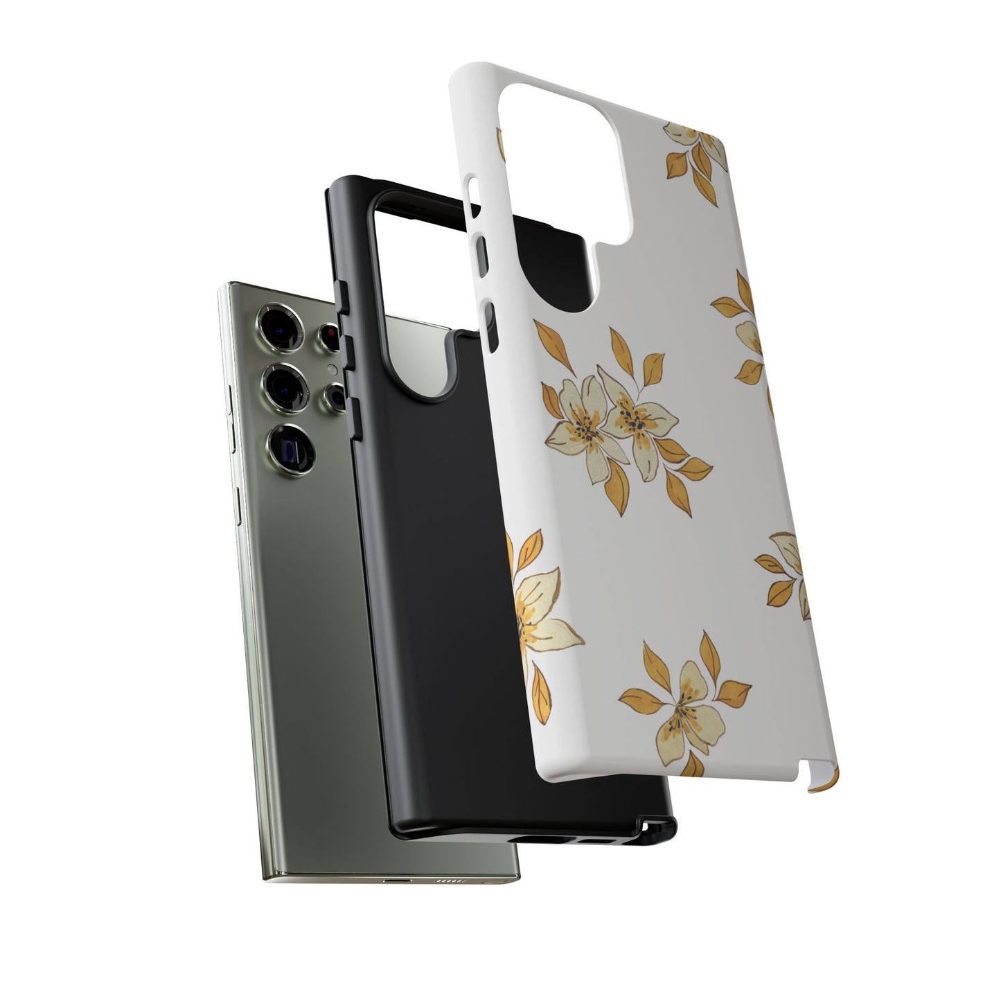 Delicate Yellow Blossom Samsung Galaxy Case – Minimalist Floral Design with Matte Finish