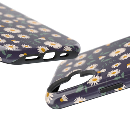 Midnight Daisy MagSafe iPhone Case – Dark Navy Floral Design, Slim and Protective